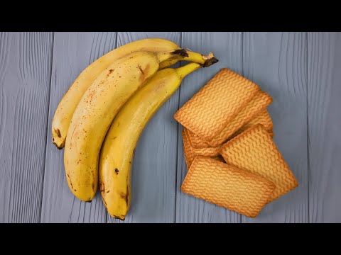 Видео: 💥ПЕЧЕНЬЕ и БАНАНЫ! Десерт без выпечки за 5 минут/ BIG FOOD