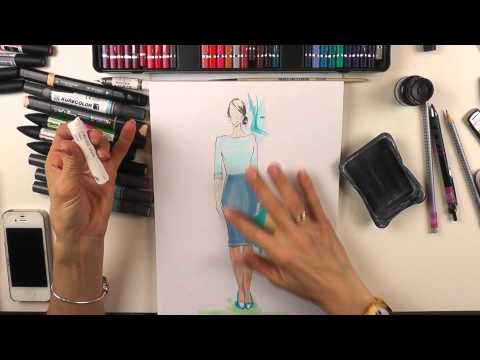 Видео: Fashion sketching материалы для скетчинга vol. 3