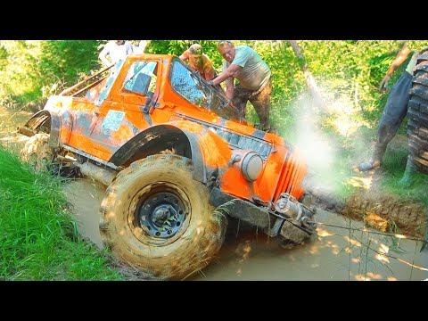 Видео: Внедорожники из СССР Газ 69 и Советский грузовик Газ 66 оффроад Волга на лютом бездорожье Jeep едет