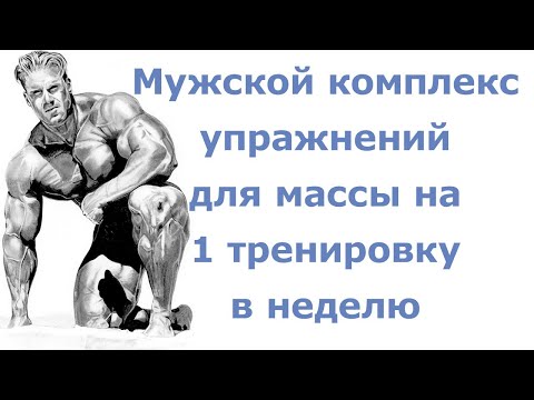 Видео: Мужской комплекс упражнений для массы на 1 тренировку в неделю