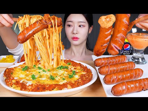 Видео: ASMR MUKBANG | Сырная домашняя запеченная паста 🍝 Сочная жареная колбаса с соусом Каджун и кимчи