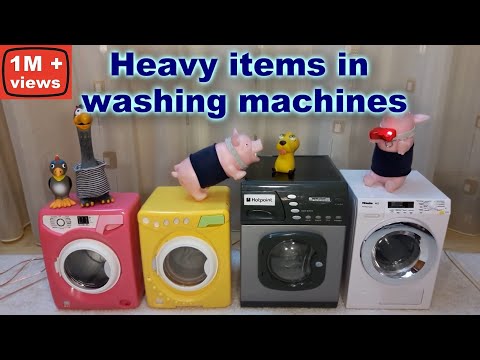 Видео: Тяжелые предметы в стиральных машинах (модифицированные игрушечные стиральные машины)