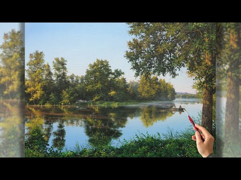 Видео: How to Paint a Summer Morning. Acrylic painting | Живопись акрилом, картина "Летнее утро"