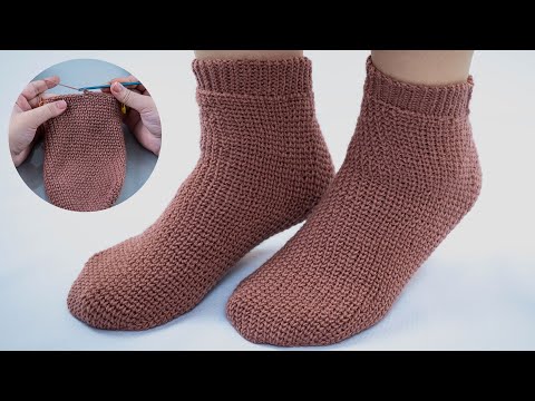 Видео: Носочки-следки крючком от мыска - подробный мастер-класс!