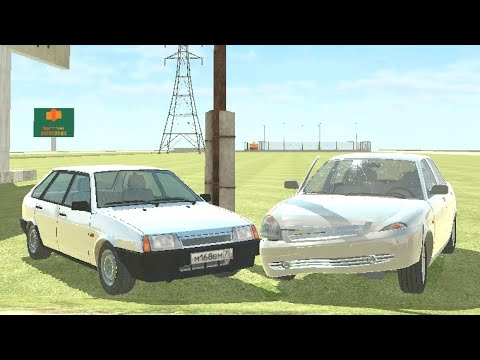 Видео: Проверка прочности машин об столб  в ваз краш тест симулятор 