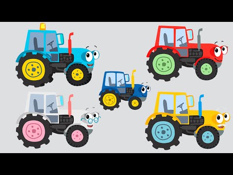 Видео: Учим цвета - ТРАКТОРЁНОК - Песенка мультик как Акуленок