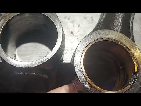 Видео: Латунная втулка в верхней головке шатуна, последствия эксплуатации.