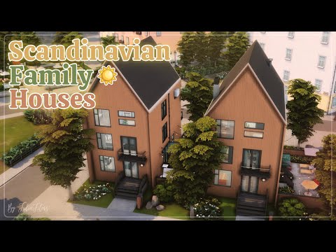 Видео: Семейные Скандинавские Дома🌼│Строительство│Family Scandi Houses│SpeedBuild│NO CC [The Sims 4]