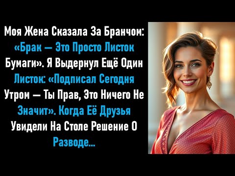 Видео: Она утверждала: «Брак — это всего лишь бумага». Та, которую я подписала тем утром, тихо изменила всё