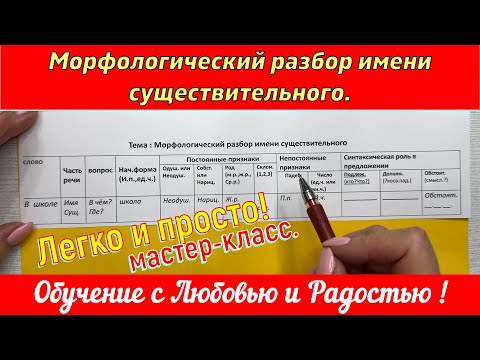 Видео: 📣Мастер-класс "Морфологический разбор имени существительного"