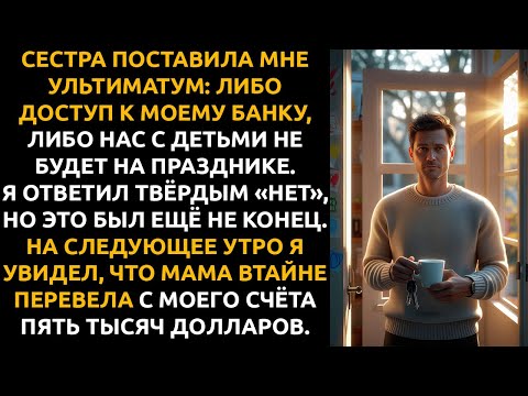 Видео: Сестра поставила мне УЛЬТИМАТУМ... а мать ТАЙНО сняла с моего счёта 5000$.