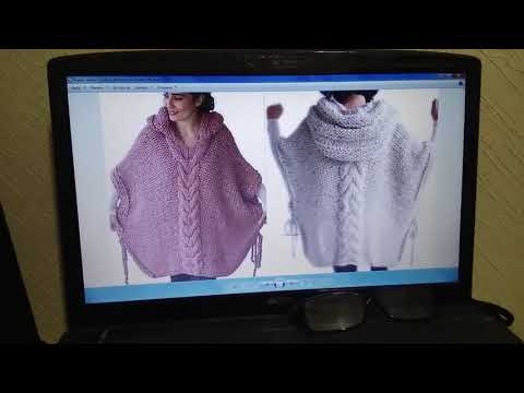 Видео: МК по вязанию бесшовного пончо с капюшоном и широкой центральной косой. Урок 1. Расчёты и выкройка.