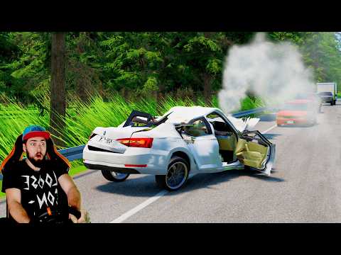 Видео: ДИКИЕ ШАШКИ НА ТАКСИШНОЙ ШКОДЕ - BeamNG Drive
