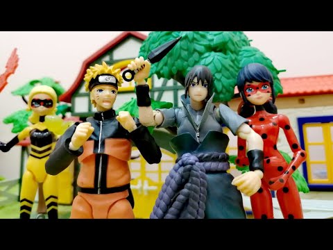 Видео: Леди Баг, Наруто и Саске против Квин-Би Антибаг!