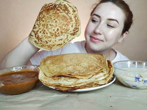 Видео: ГОРА БЛИНОВ С ВАРЕНКОЙ И СГУЩЕНКОЙ | PANCAKES WITH  CONDENSED MILK MUKBANG ASMR | 먹방|