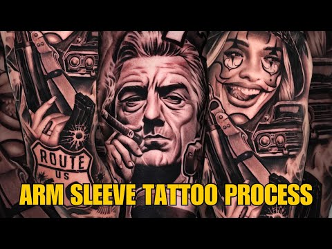 Видео: Завершил 5-дневный сеанс нанесения татуировки-рукава!