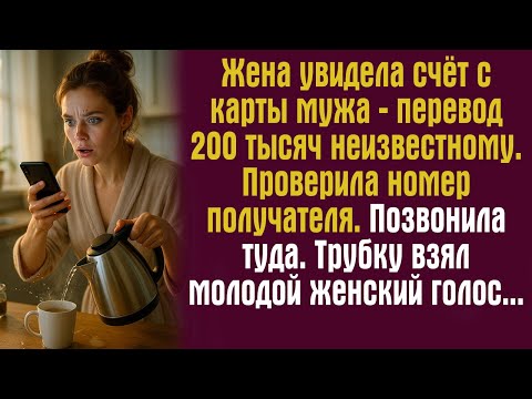 Видео: Жена увидела счёт с карты мужа - перевод 200 тысяч неизвестному. Проверила номер получателя.