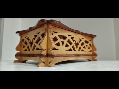 Видео: Шкатулка IV. Сделай сам.  Выпиливание из фанеры на лобзиковом станке. Автор Андрей Крючок.