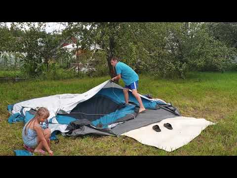 Видео: Палатка  QUECHUA ARPENAZ 5.2 FRESH&BLACK Установка, обзор и разбор.