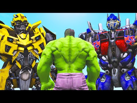 Видео: халк против шмеля и оптимуса прайма (трансформеры) - эпическая битва