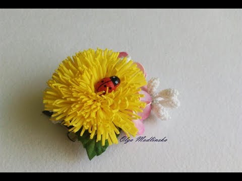Видео: Заколка с одуванчиком из фоамирана