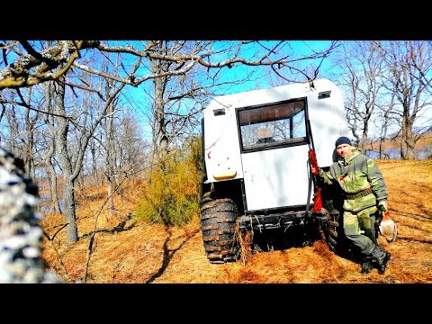 Видео: Самодельный вездеход на охоте.