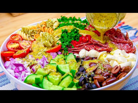 Видео: Как приготовить итальянский салат с макаронами! Домашняя итальянская заправка! Легкий рецепт!