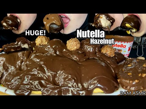 Видео: Nutella. Кремовые кремовые пустышки с кремом с кремом с орехом и шоколадом. Есть звуки. Десерт.