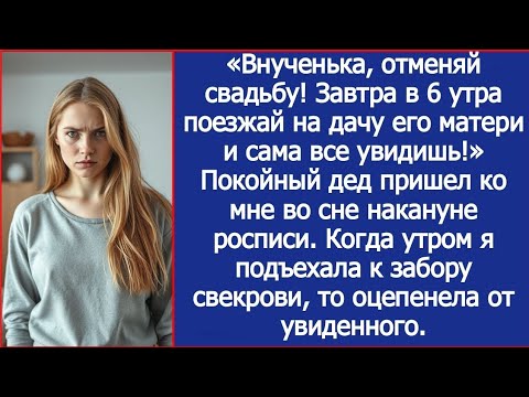 Видео: Внучка, отменяй свадьбу! Поезжай на дачу его матери и все увидишь! Покойный дед пришел ко мне во сне