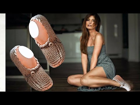 Видео: Вязаные тапочки двумя спицами. Просто и бстро.#2025.