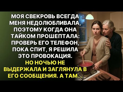 Видео: «ПРОВЕРЬ ЕГО ТЕЛЕФОН, ПОКА ОН СПИТ»  ПРОШЕПТАЛА МНЕ СВЕКРОВЬ. Я ОТКАЗАЛАСЬ, НО НОЧЬЮ НЕ ВЫДЕРЖАЛА...