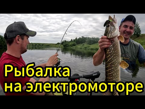 Видео: Лодочный электромотор 50 lbs и первые ощущения на рыбалке по щуке! #trend #рыбалка