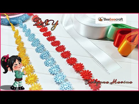 Видео: ПРОСТОЙ способ без ТЕРМОРЕЗКИ⚡💕Мини-Цветы из атласной ленты 2.5 см💕Beebeecraft