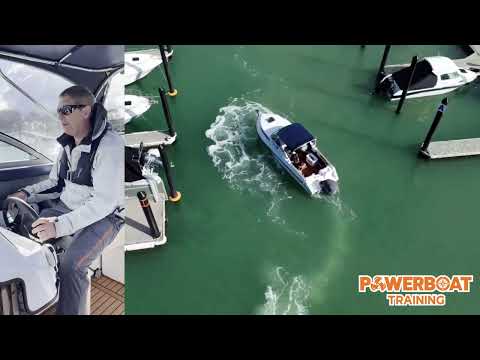 Видео: Маневрирование лодкой в ​​марине.