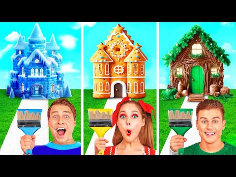 Видео: Домики Одного Цвета Челлендж Дом на Рождество | Сумасшедший Челлендж от KiKi Challenge