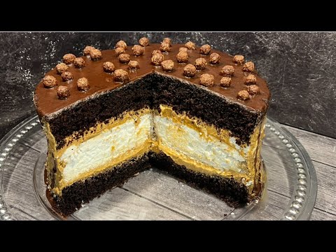 Видео: Торт «ШОКОЛАДНЫЙ ПЕРФЕКТО»-идеальное сочетание шоколада и хруста безе! Эффектно и нереально вкусно!