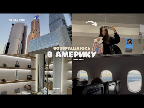 Видео: возвращаюсь в АМЕРИКУ✈️💗| перелеты, бутики, Москва-сити
