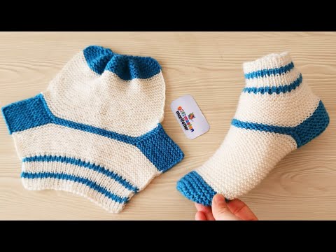 Видео: Вязание мужских женских носков носки - Легкие вязаные носки