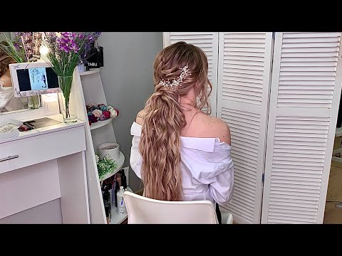 Видео: Хвост из пляжных локонов на длинные волосы ❤️