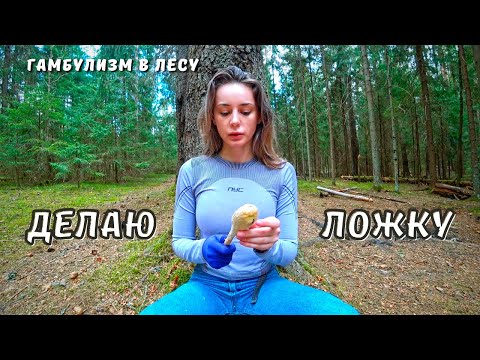 Видео: Мой первый опыт – деревянная ложка в лесу | Лучшая тушенка для макарошек