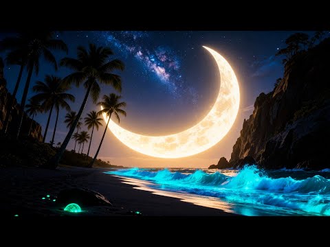 Видео: Биолюминесцентные океанские волны 🌴🌙 Успокаивающая океанская атмосфера для концентрации, учебы и о