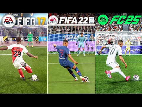 Видео: Пенальти Килиана Мбаппе в каждой игре FIFA (FIFA 17 - FC 25)