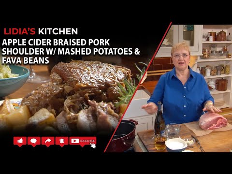 Видео: Свиная лопатка, тушеная в яблочном сидре с картофельным пюре и бобами фава