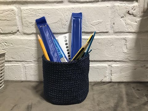 Видео: Вязаный стакан крючком