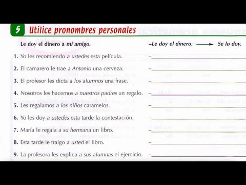 Видео: nuevo español 2000.Практикуем прямое и косвенное дополнения. Complemento directo e indirecto.