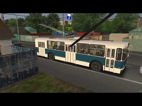 Видео: Карта г. Энгельс. Маршрут №8 троллейбус ziu-682g  (OMSI 2)