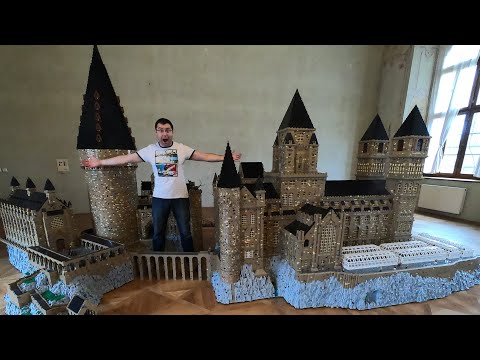 Видео: Огромный замок Хогвартс из фильмов о Гарри Поттере из 1 000 000 кубиков LEGO. МИРОВОЙ РЕКОРД