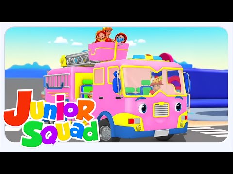 Видео: Колеса на пожежній машині | дитяча музика та мультфільми для найменших - Junior Squad