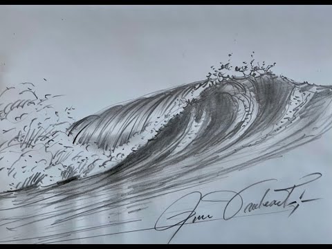 Видео: Исследование волны...Как нарисовать пену на разбивающейся волне (по запросу) #Рисунок, #Графит, #...