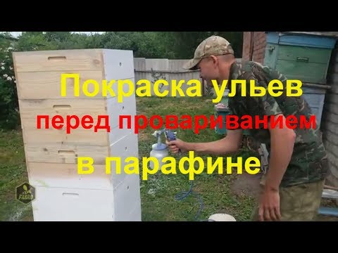 Видео: Покраска ульев перед провариванием в парафине